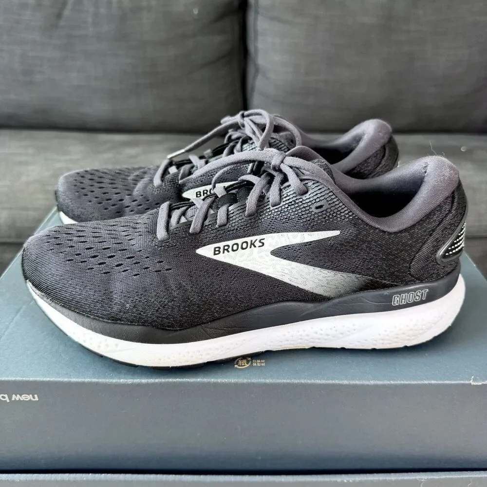 Brooks Ghost 16 Black Grey Running Shoes Women's Size 10